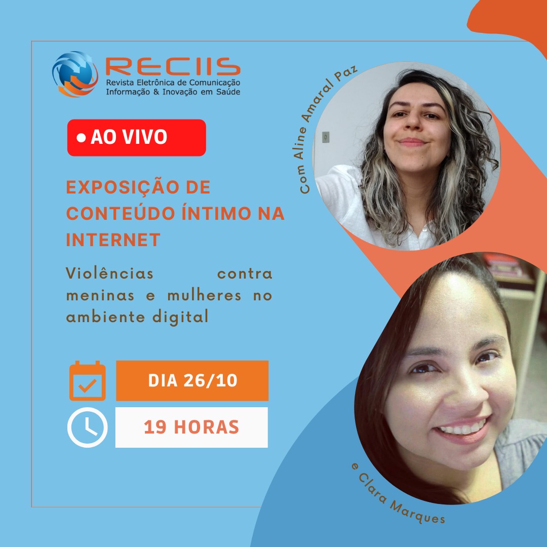 Exposição de conteúdo íntimo na internet é tema da primeira live da