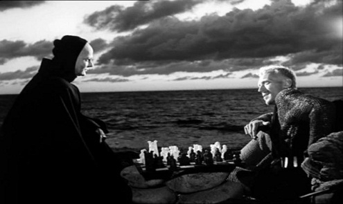 Vi nos Filmes - Em O Sétimo Selo, Antonius Block joga uma partida de xadrez  com a Morte. Faz exatamente o que fazemos todos os dias: jogamos uma longa  partida ao final